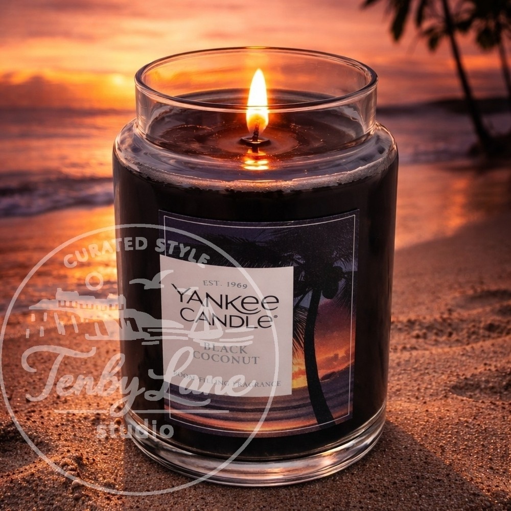 Yankee Candle Black Coconut 22oz Classic Large Jar Dark Coconut Tropical
